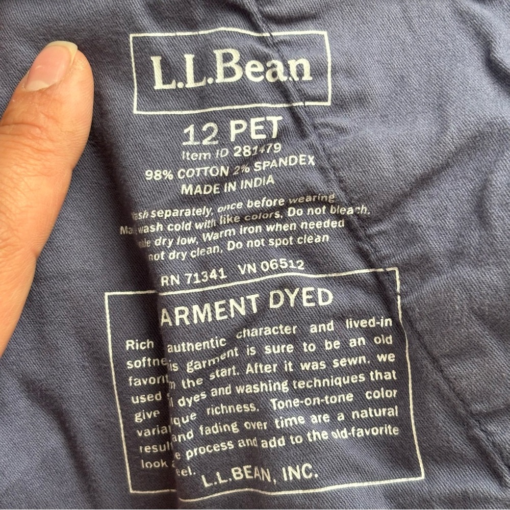L.L. Bean Straight Fit Capri Pants Women’s 12 Petite Cotton Dusty Blue Denim - Picture 11 of 11